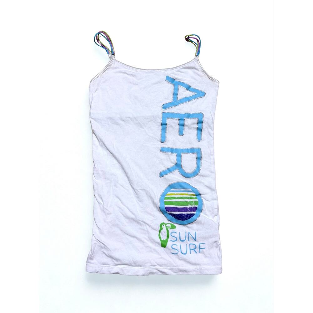 Vtg Y2K Aeropostale Surf Graphic Cami Multicolored Straps